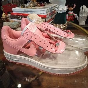 Nike Air Force 8.5 Premium Invisible  Clear Pink Sneakers Athletic Shoes